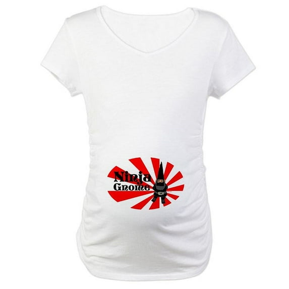 CafePress - Ninja Gnome Maternity T Shirt - Cotton Maternity T-shirt, Cute & Funny Pregnancy Tee