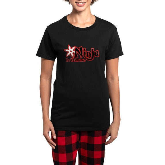 CafePress - Ninja In Training Women's Dark Pajamas - Women's Short Sleeve Print T-Shirt and Pants Dark Cotton Pajama Set