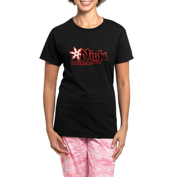 CafePress - Ninja In Training Women's Dark Pajamas - Women's Short Sleeve Print T-Shirt and Pants Dark Cotton Pajama Set