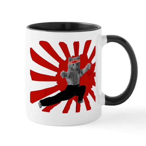 CafePress - Ninja Kitten Mug - 11 oz Ceramic Mug - Novelty Coffee Tea Cup