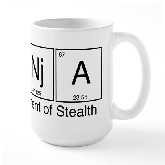 CafePress - Ninja The Element Of Stea - 15 oz Ceramic Large White Novelty Mug