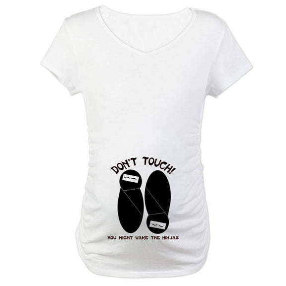 CafePress - Ninja Twins Maternity T Shirt - Cotton Maternity T-shirt, Cute & Funny Pregnancy Tee