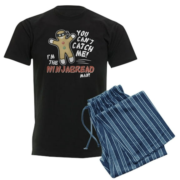CafePress - Ninjabread Man Men's Dark Pajamas - Men's Dark Loose Fit Cotton Pajama Set