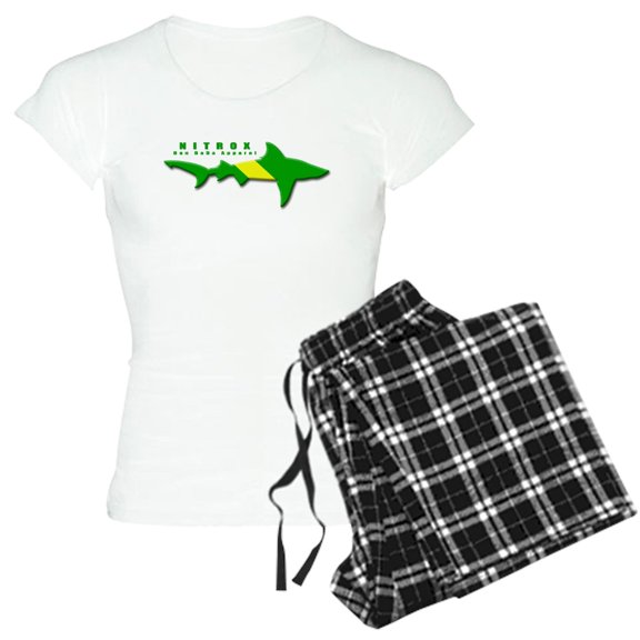 CafePress - Nitrox Shark Women's Light Pajamas - Women's Short Sleeve Print T-Shirt and Pants Light Cotton Pajama Set