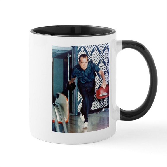 CafePress - Nixon Bowling Mug - 11 oz Ceramic Mug - Novelty Coffee Tea Cup