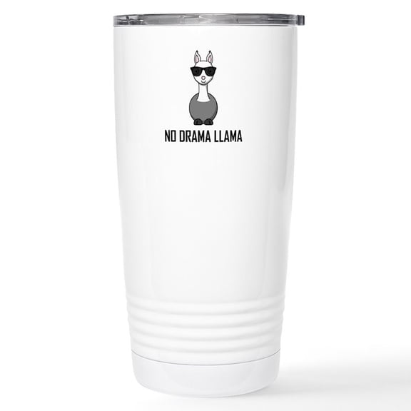 CafePress - No Drama Llama Sunglasses Mugs - Insulated Stainless Steel Travel Tumbler 20 oz.