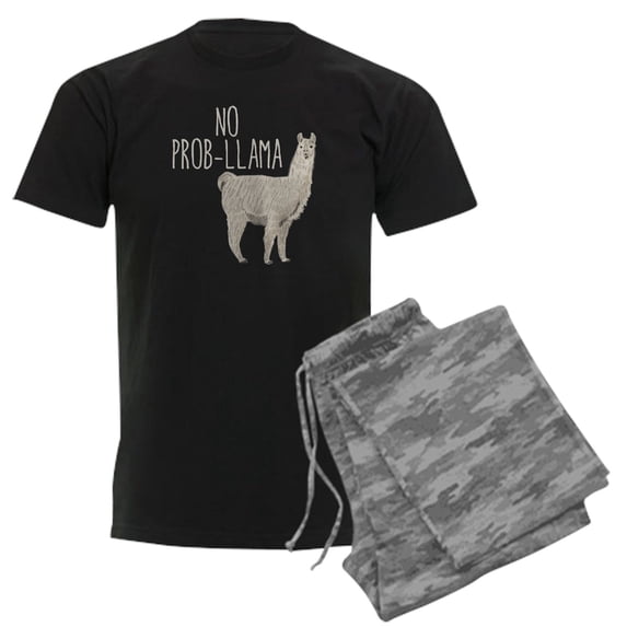 CafePress - No Prob Llama Men's Dark Pajamas - Men's Dark Loose Fit Cotton Pajama Set