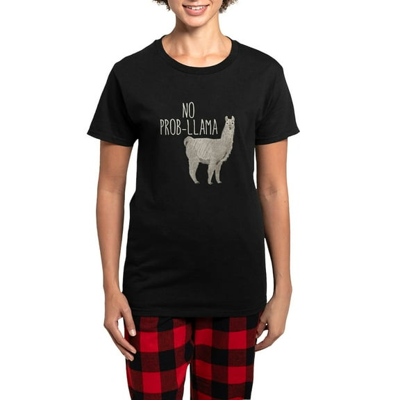 CafePress - No Prob Llama Women's Dark Pajamas - Women's Short Sleeve Print T-Shirt and Pants Dark Cotton Pajama Set