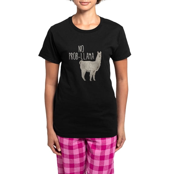 CafePress - No Prob Llama Women's Dark Pajamas - Women's Short Sleeve Print T-Shirt and Pants Dark Cotton Pajama Set