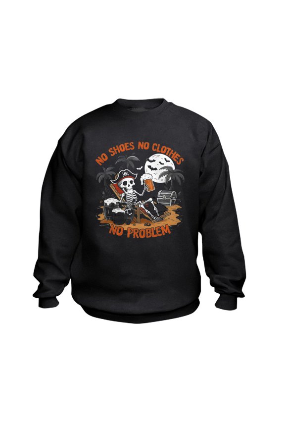 - No Shoes No Clothes No Problem - Kids Sweatshirt, Youth Crew Neck Sweatshirt