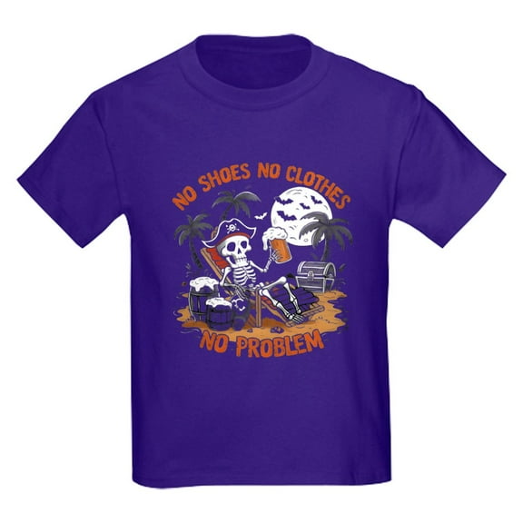 CafePress - No Shoes No Clothes No Problem Kids T Shirt - Dark T-Shirt Kids XS-XL