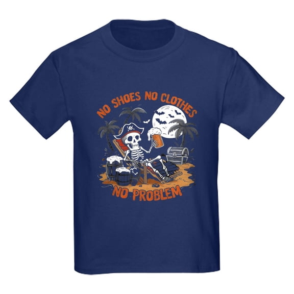 CafePress - No Shoes No Clothes No Problem Kids T Shirt - Dark T-Shirt Kids XS-XL