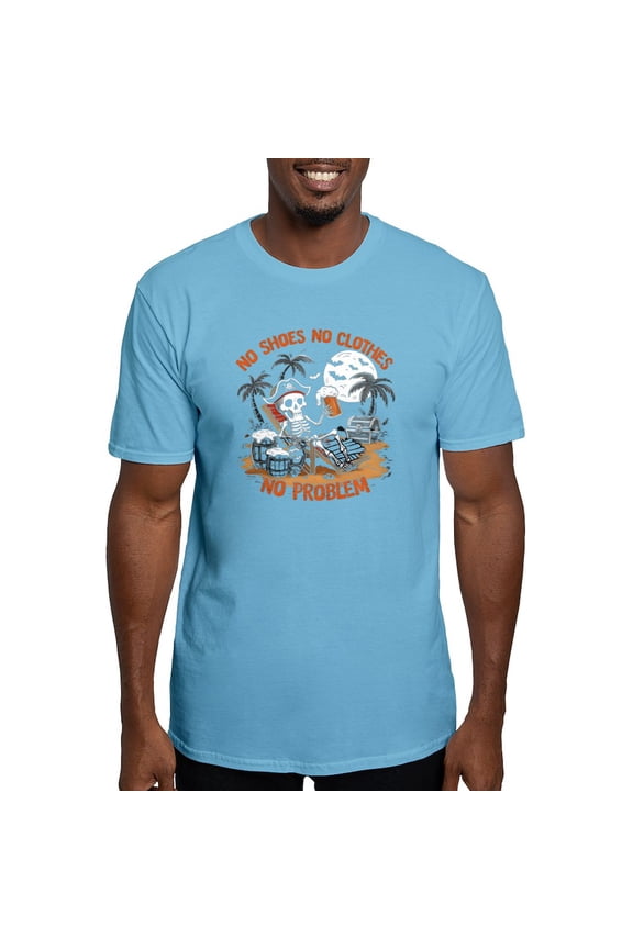 - No Shoes No Clothes No Problem Men's Classic T Shirt - Fitted T-Shirt, Vintage Fit Soft Cotton Tee