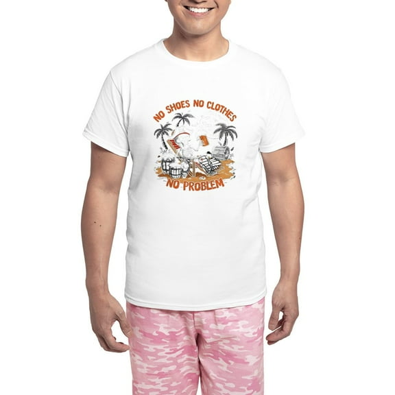 CafePress - No Shoes No Clothes No Problem - Men's Light Loose Fit Cotton Pajama Set