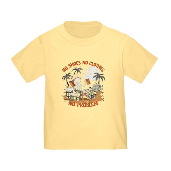 CafePress - No Shoes No Clothes No Problem Toddler T Shirt - Cute Toddler T-Shirt, 100% Cotton