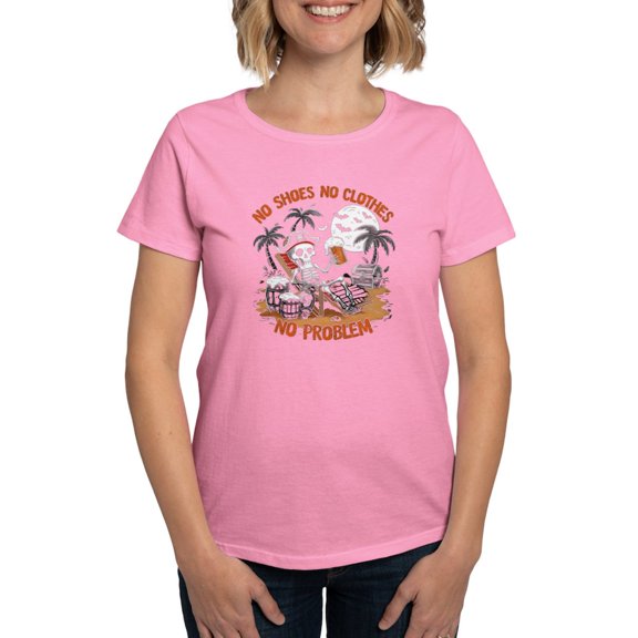 CafePress - No Shoes No Clothes No Problem Women's Value T Shirt - Women's Traditional Fit Dark T-Shirt