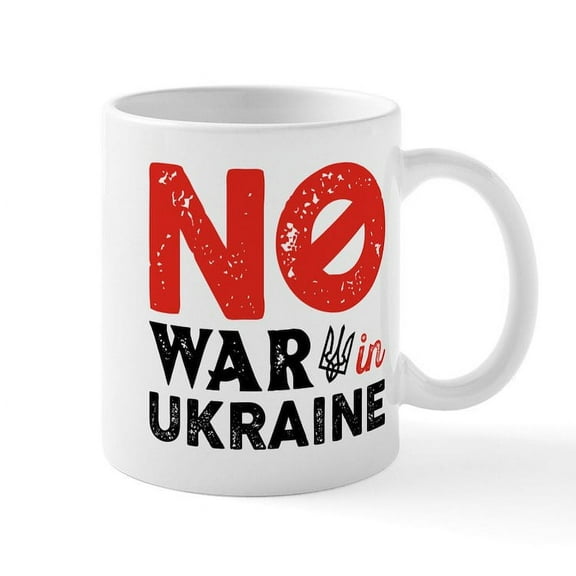 CafePress - No War In Ukraine - 11 oz Ceramic Mug - Novelty Coffee Tea Cup