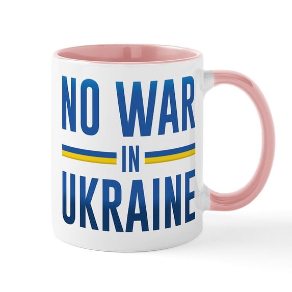 CafePress - No War In Ukraine - 11 oz Ceramic Mug - Novelty Coffee Tea Cup