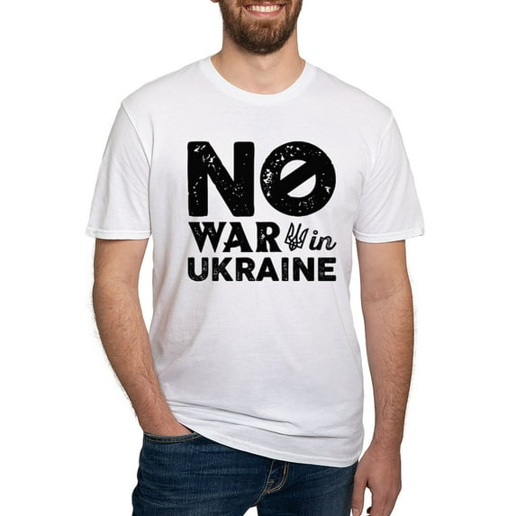 CafePress - No War In Ukraine Fitted T Shirt - Fitted T-Shirt, Vintage Fit Soft Cotton Tee