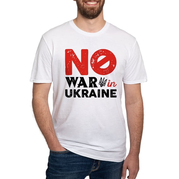 CafePress - No War In Ukraine Fitted T Shirt - Fitted T-Shirt, Vintage Fit Soft Cotton Tee
