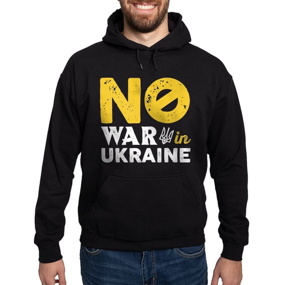 CafePress - No War In Ukraine Hoodie (Dark) - Pullover Hoodie, Classic, Comfortable Hooded Sweatshirt