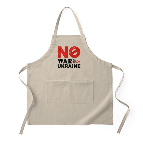 CafePress - No War In Ukraine - Kitchen Apron with Pockets, Grilling Apron, Baking Apron