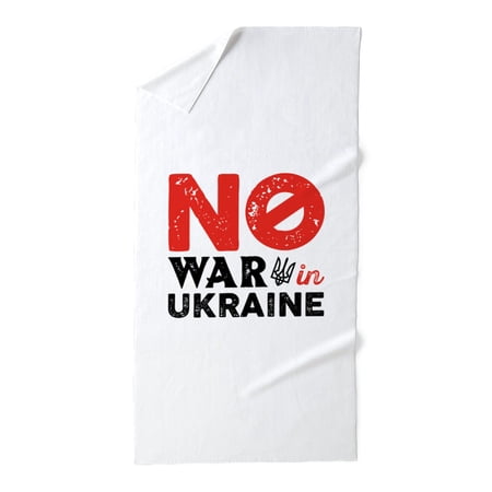 CafePress - No War In Ukraine - Large Beach Towel, Soft 30"x60" Towel with Unique Design
