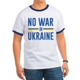 thumbnail image 1 of CafePress - No War In Ukraine Ringer T - 100% Cotton Ringed T-Shirt, 1 of 4