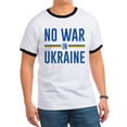 thumbnail image 1 of CafePress - No War In Ukraine Ringer T - 100% Cotton Ringed T-Shirt, 1 of 4