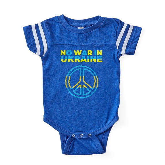 CafePress - No War In Ukraine Support A - Cute Infant Baby Football Bodysuit