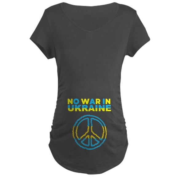 CafePress - No War In Ukraine Support Americ Maternity T Shirt - Maternity Dark T-Shirt