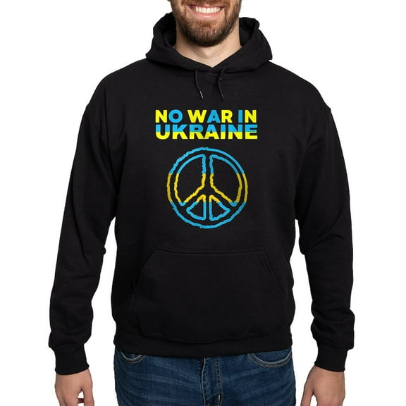 CafePress - No War In Ukraine Support American Ukra Sweatshirt - Pullover Hoodie, Classic, Comfortable Hooded Sweatshirt