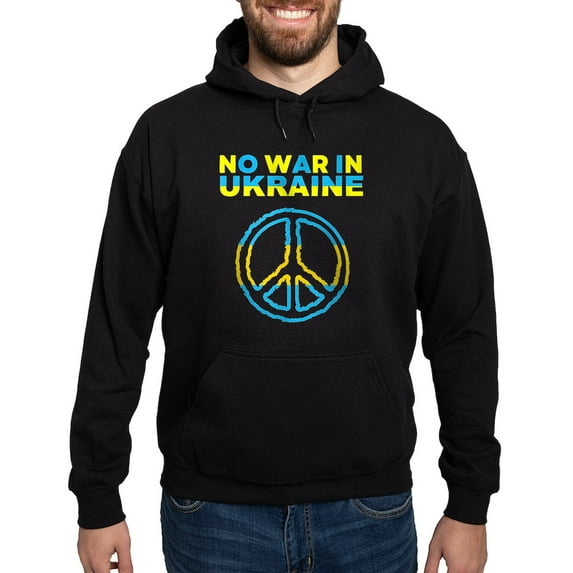 CafePress - No War In Ukraine Support American Ukra Sweatshirt - Pullover Hoodie, Classic, Comfortable Hooded Sweatshirt