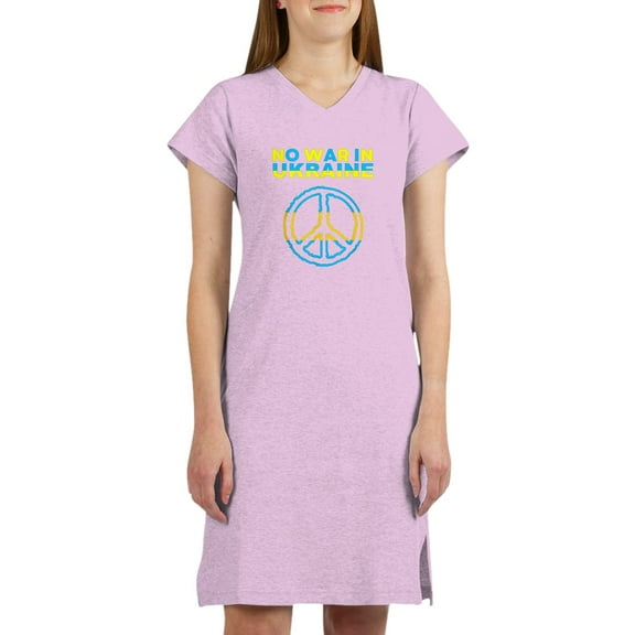 CafePress - No War In Ukraine Support American Ukraini T Shirt - Women's Nightshirt
