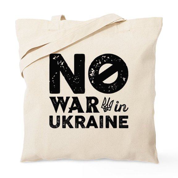 CafePress - No War In Ukraine Tote Bag - Unisex Canvas Tote Bag, Beige, 1-Piece