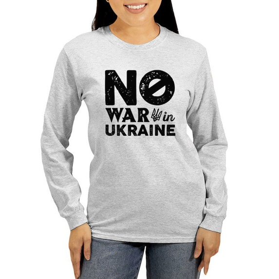 CafePress - No War In Ukraine Women's Long Sleeve T Shirt - Women's Long Sleeve Graphic Casual T-Shirt