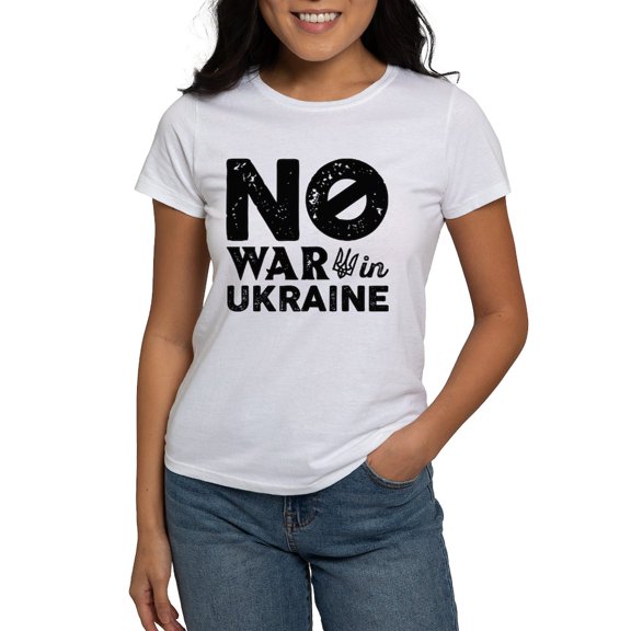 CafePress - No War In Ukraine Women's T Shirt - Women's Classic T-Shirt