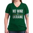 thumbnail image 1 of CafePress - No War In Ukraine Women's V Neck Dark T Shirt - Women's V-Neck Dark T-Shirt, 1 of 1
