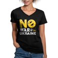 thumbnail image 1 of CafePress - No War In Ukraine Women's V Neck Dark T Shirt - Women's V-Neck Dark T-Shirt, 1 of 4