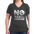 thumbnail image 1 of CafePress - No War In Ukraine Women's V Neck Dark T Shirt - Women's V-Neck Dark T-Shirt, 1 of 1