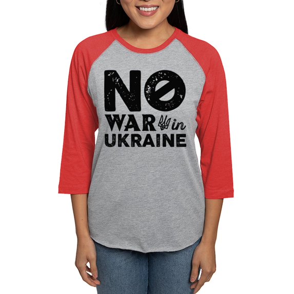CafePress - No War In Ukraine - Womens Baseball Tee