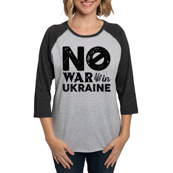 CafePress - No War In Ukraine - Womens Baseball Tee