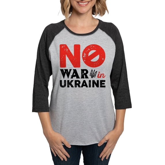 CafePress - No War In Ukraine - Womens Baseball Tee