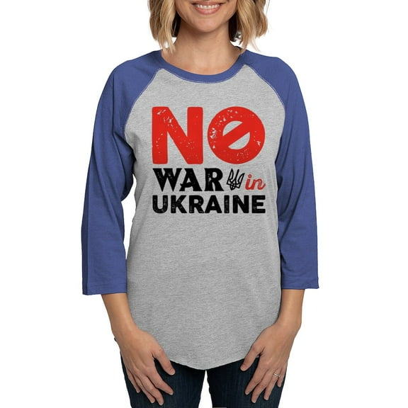 CafePress - No War In Ukraine - Womens Baseball Tee