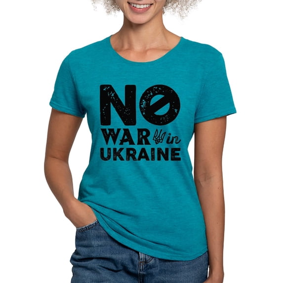 CafePress - No War In Ukraine Womens Tri Blend T Shirt - Womens Tri-blend T-Shirt