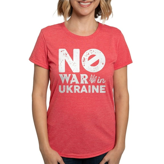 CafePress - No War In Ukraine Womens Tri Blend T Shirt - Womens Tri-blend T-Shirt