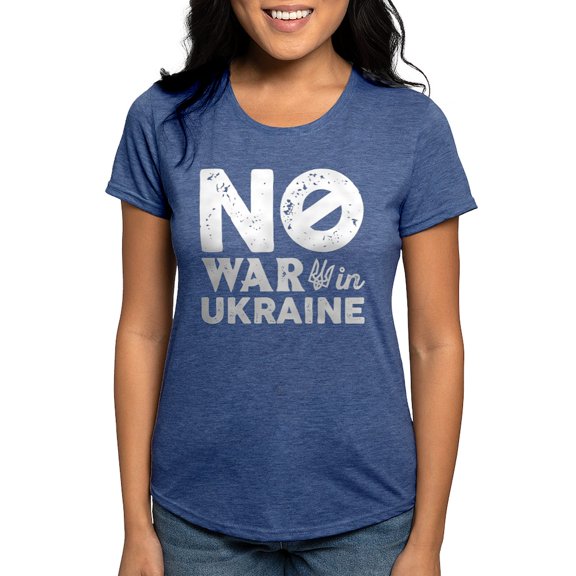CafePress - No War In Ukraine Womens Tri Blend T Shirt - Womens Tri-blend T-Shirt