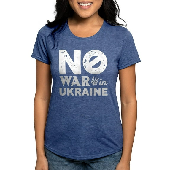 CafePress - No War In Ukraine Womens Tri Blend T Shirt - Womens Tri-blend T-Shirt