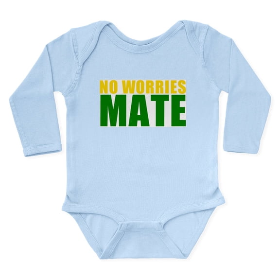 CafePress - No Worries Mate Body Suit - Long Sleeve Cotton Baby Bodysuit