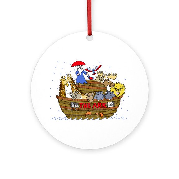 CafePress - Noah's Ark - Round Wood Ornament 4"